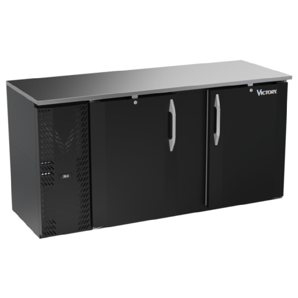 Victory VBBN68HC-B - Back Bar Refrigerator, Two-section, 68"W X 26-1/8"D X 34"H