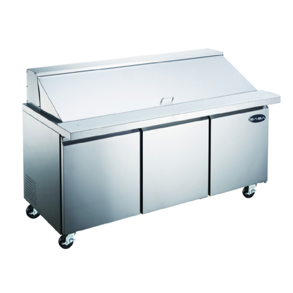 SABA SPS-72-30M Mega-Top Sandwich/Salad Prep Table Three-section 70-3/8" W