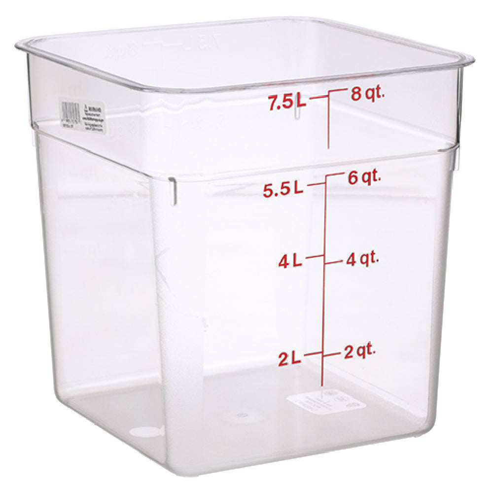Cambro 8SFSCW Container Sq Clear 8qt