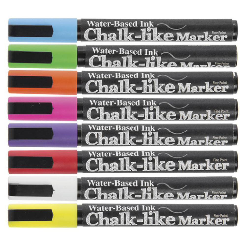 Hubert 11215 - Chalk-Like Marker Set, 8-piece, Fine Point
