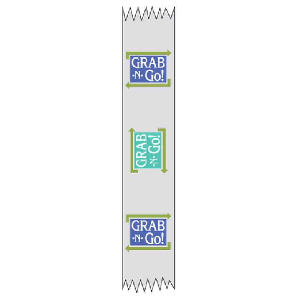 Hubert 10122 - Merchandising Food Tape, "Grab & Go" With Arrows Design, 1" X 500' Roll