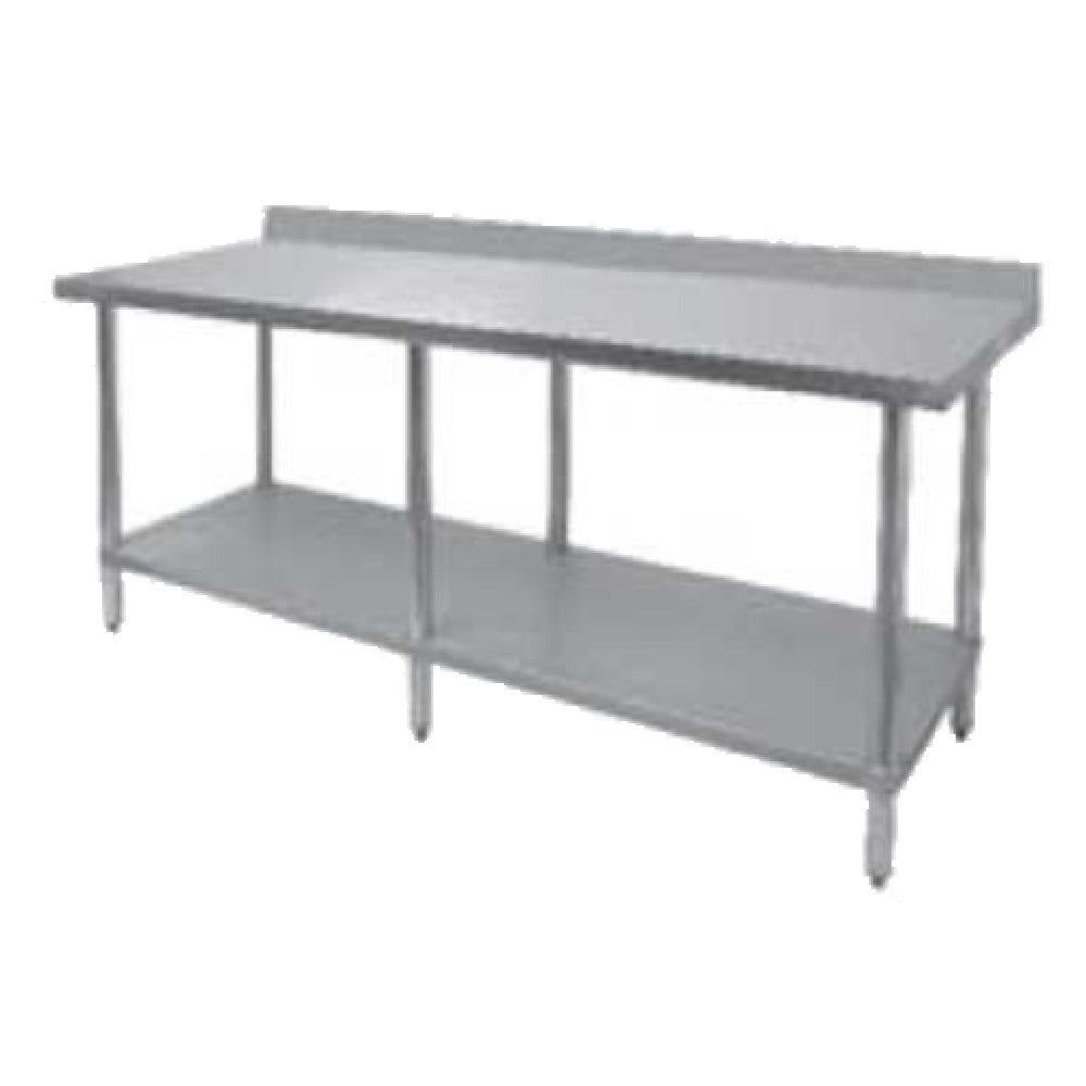 GSW USA WT-PB2472W Premium Work Table 72"W X 24"D X 35"H 16 Gauge Stainless Steel Sound Deadened Top With 4" Backsplash