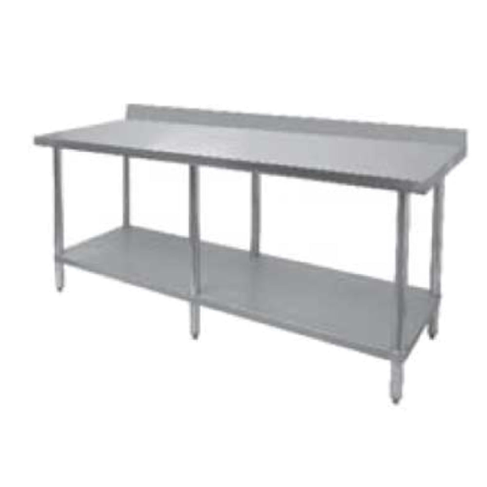GSW USA WT-EB2472 Economy Work Table 72"W X 24"D X 35"H 16/430 Stainless Steel Top With 1-1/2"H Rear Up-turn