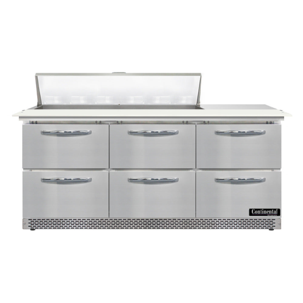 Continental Refrigerator D72N12C-FB-D Designer Line Sandwich Unit Front Breather