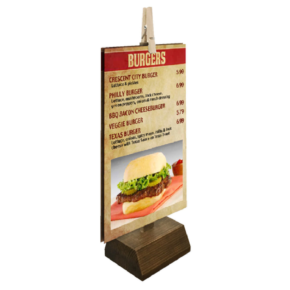 Menu Solutions WD-PIN Table Tent Accommodates Up To 8"H Insert With Small Clothes Pin And Hardboard