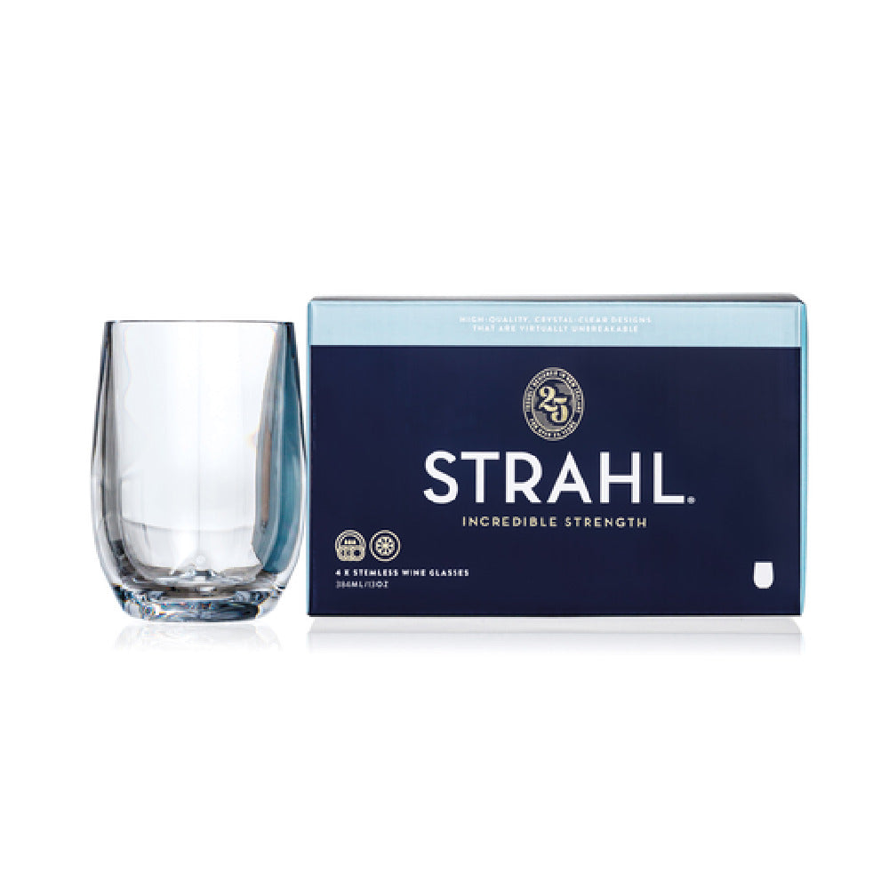 Steelite N408401 Strahl® Design Stemless Wine Glass Gift Pack 13.0 Oz (H 4-1/2" M 3") Polycarbonate (stock Item) (4 Each Per Pack)