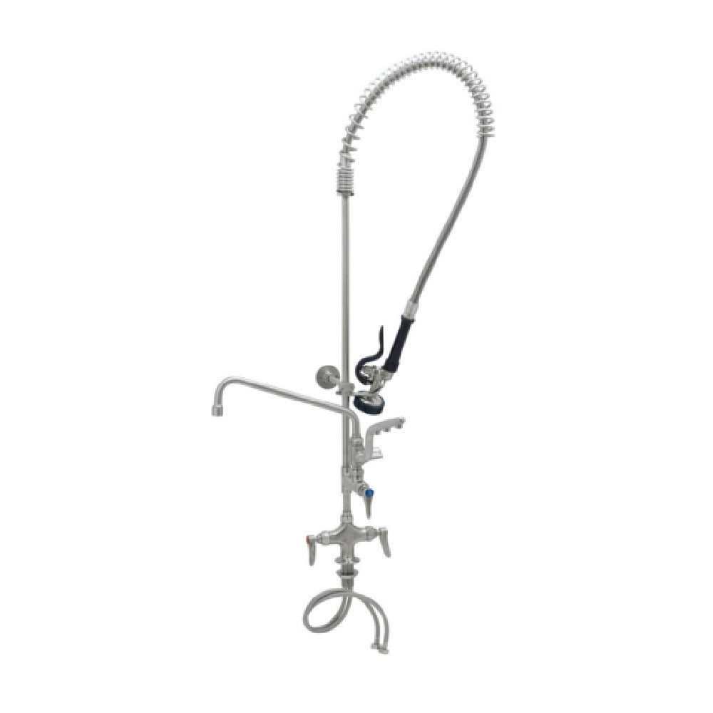 T&S Brass S-0113-U12-B Single Hole Deck Mount Mixing Faucet Add-on Faucet 12” Swing Nozzle With Stream Regulator Outlet