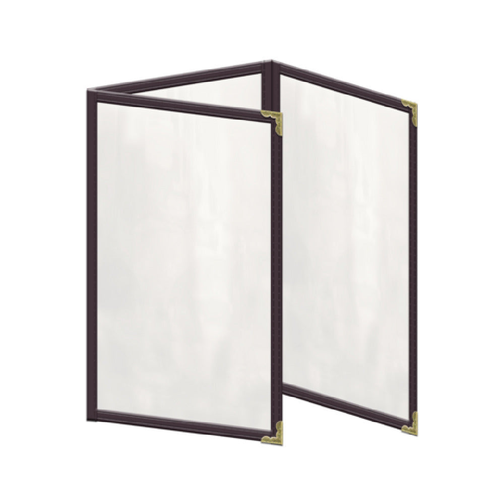Risch TET 5.5X8.5 Deluxe Clear Sewn Menu Cover 5-1/2" X 8-1/2" Triple Fold-out