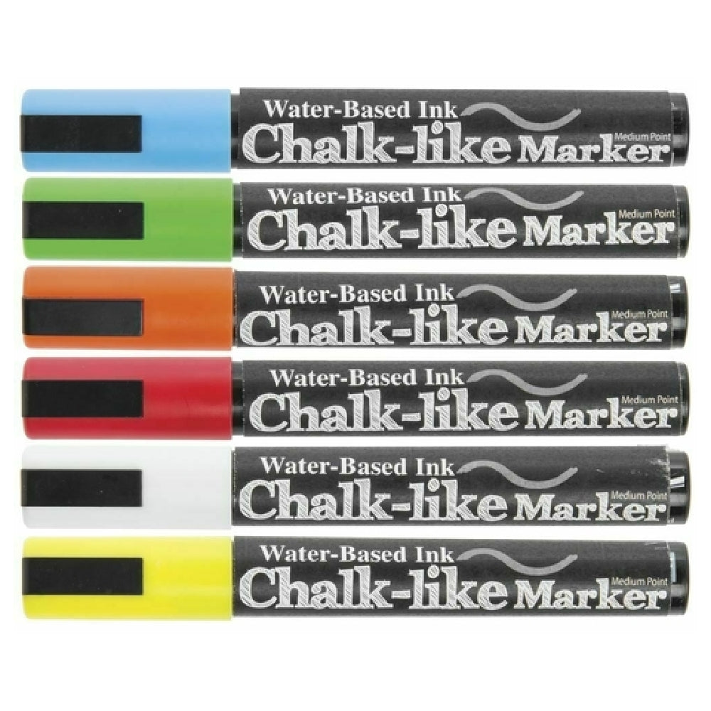Hubert 37528 - Chalk-Like Marker, 6-piece, Medium Point