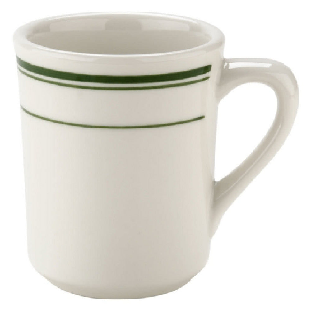 Yanco GB-17 Green Band Mug 8 Oz. 3-1/2" Dia. X 3-3/4"H