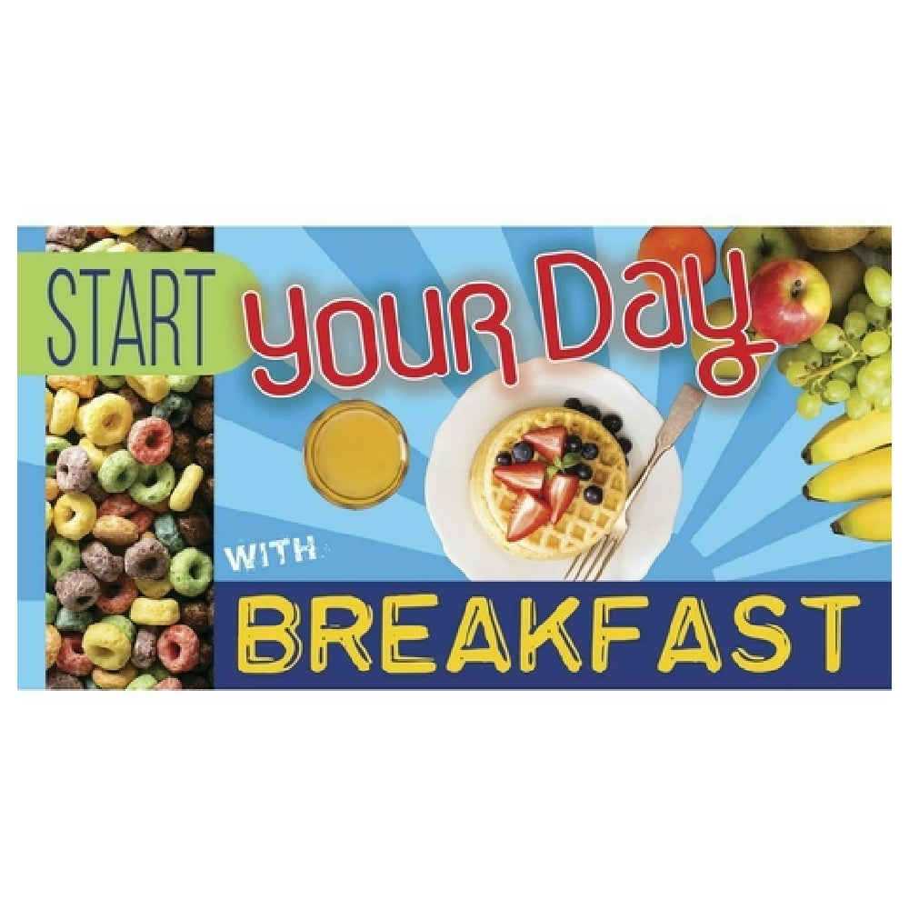 Hubert 89022 - Magnetic Sign, "START Your Day WITH BREAKFAST", 49"L X 26"H