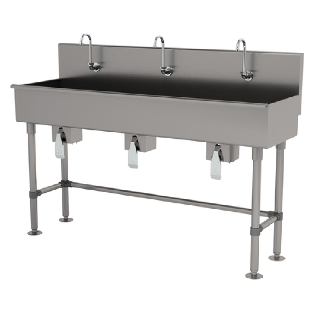 Advance Tabco 19-FM-72KV Multiwash Hand Sink With Knee Valve 72"W X 19-1/2"D X 42-1/2"H (overall)