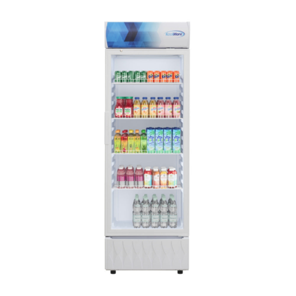 Koolmore KM-MDR-1GD-12CWH KoolMore Commercial Merchandiser Refrigerator 24.25"W X 23.75"D X 72.75"H