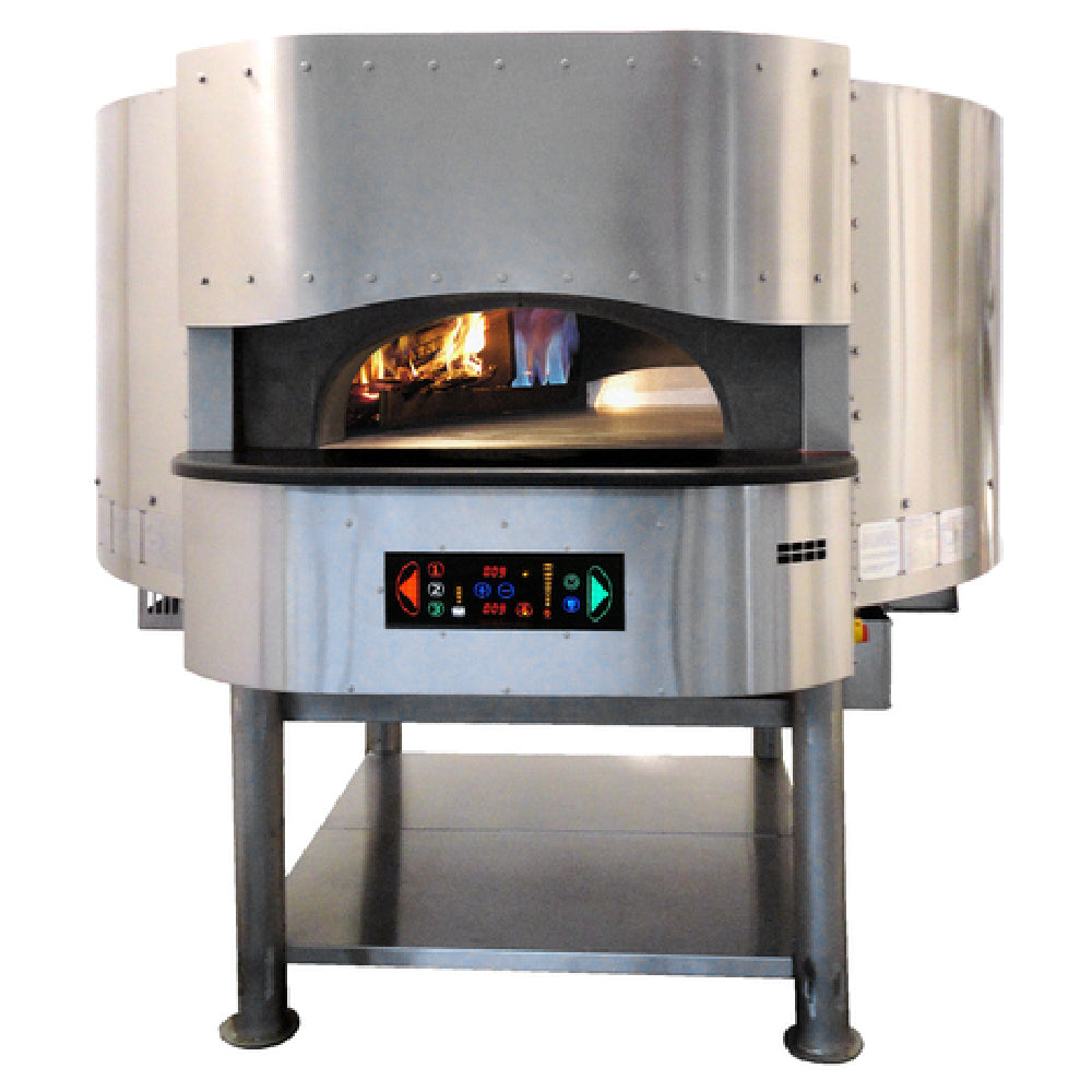 Rosito Bisani FGRI100-ST Morello Forni Rotary Wood/Gas Combo Fired Pizza Oven Hybrid (operates Gas Only Wood Only Or Combination Wood & Gas)