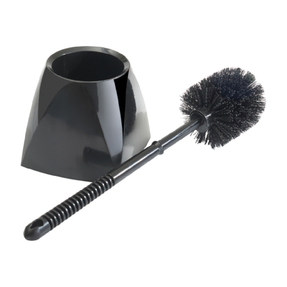 Winco BR-15SET-B Toilet Bowl Brush With Caddy PP Black (Qty Break = 24)
