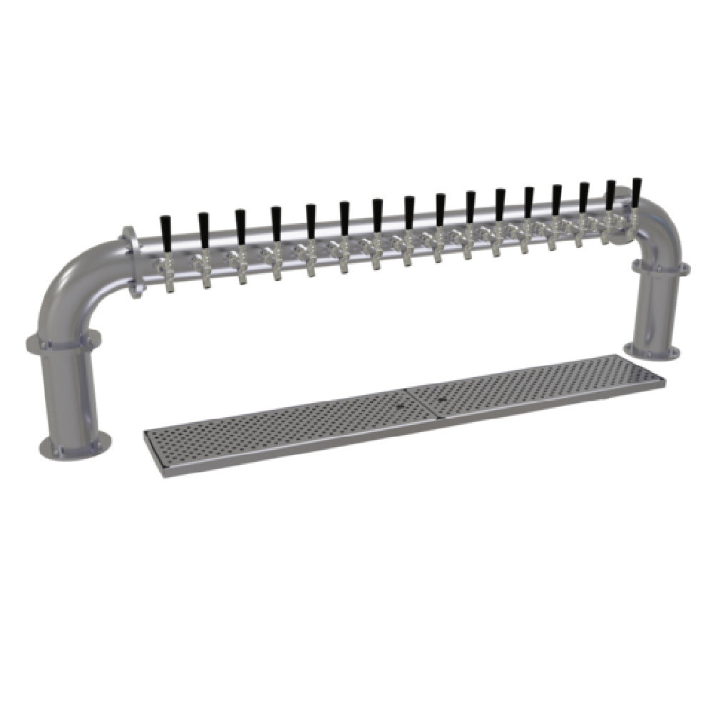 Glastender PP-16-SS Pipe Pass-Thru Draft Dispensing Tower Countertop (16) Stainless Steel Faucets (handles Not Included)