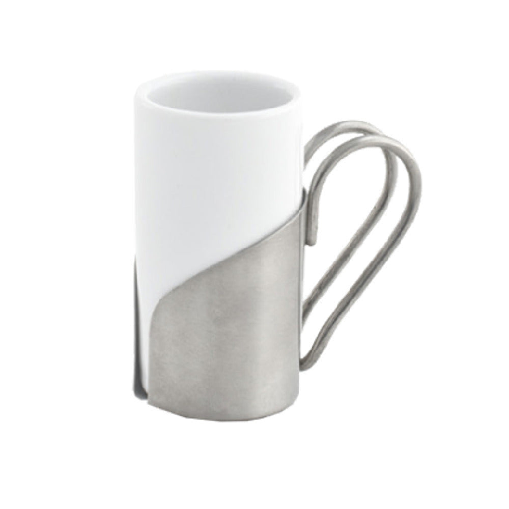 FOH DMU011WHP23 1.5oz Porcelain/Brushed Stainless Mug Includes One DMU013WHP23 1.5oz Porcelain Cup