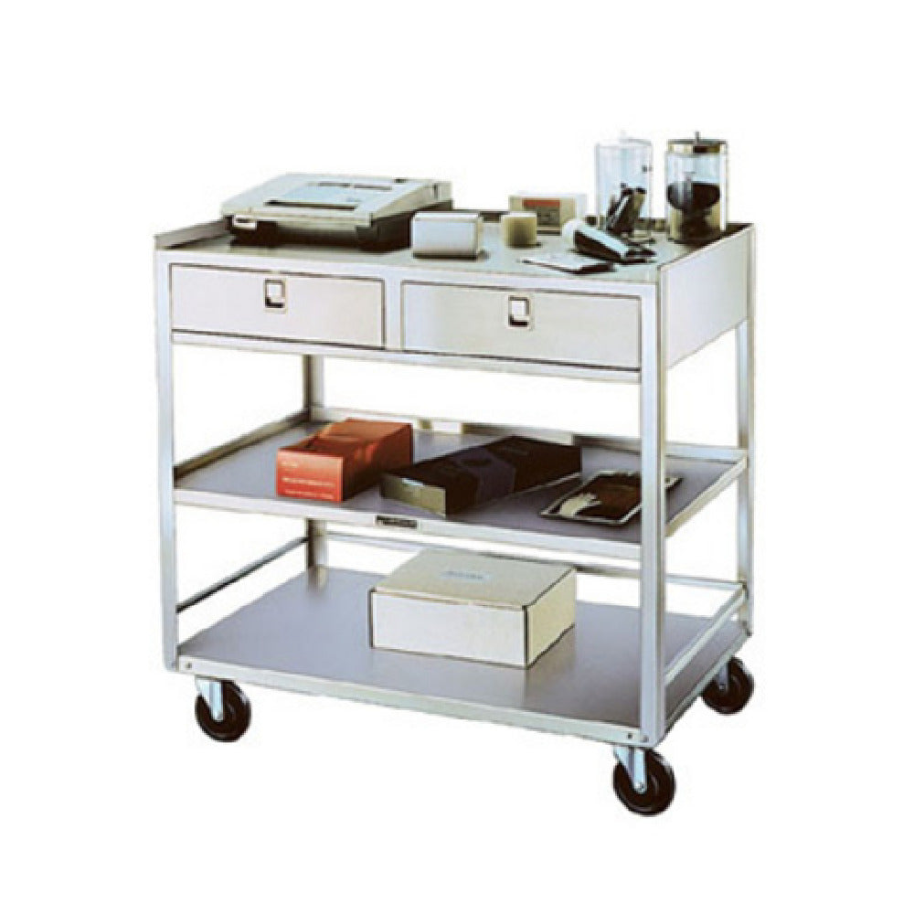 Lakeside 474 - Equipment Stand, Open Base With (3) Shelves & (2) Drawers, 500 Lb. Weight Capacity
