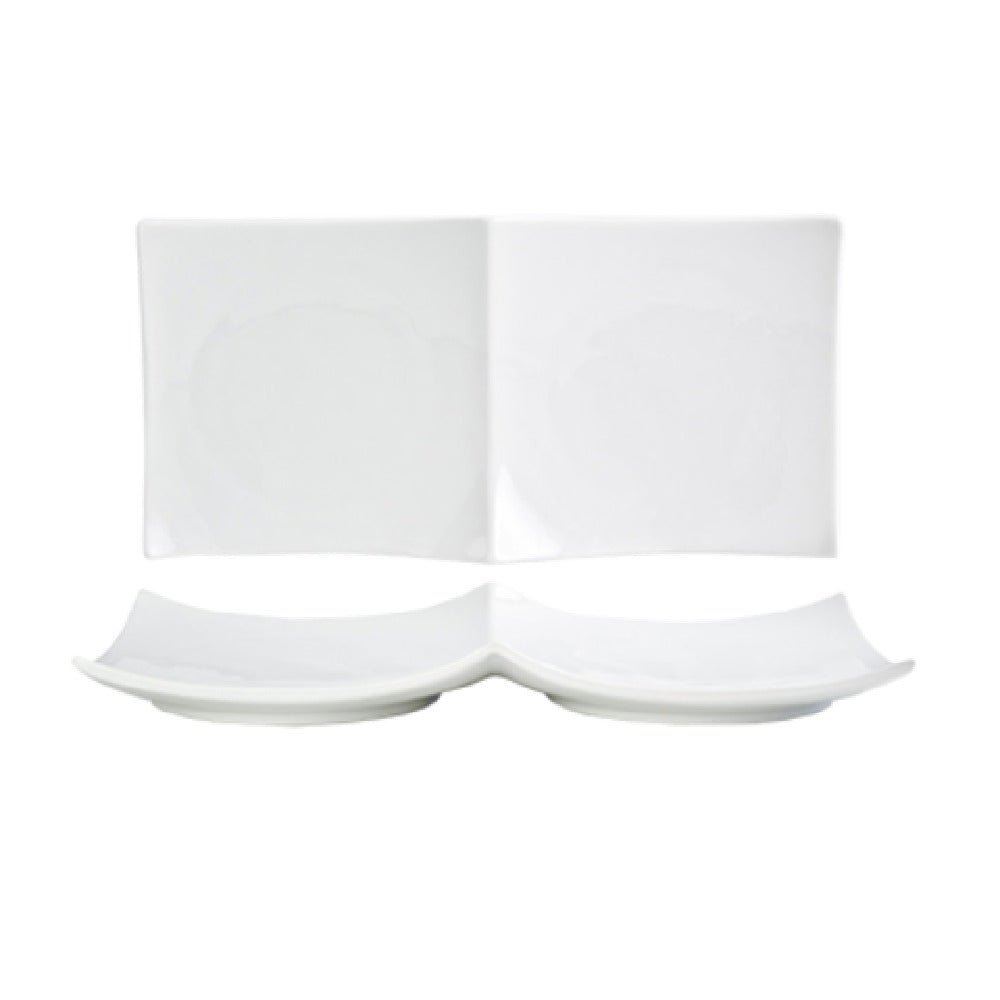 FOH DAP034WHP23 Origami® Plate 10" X 5" X 1" Rectangular