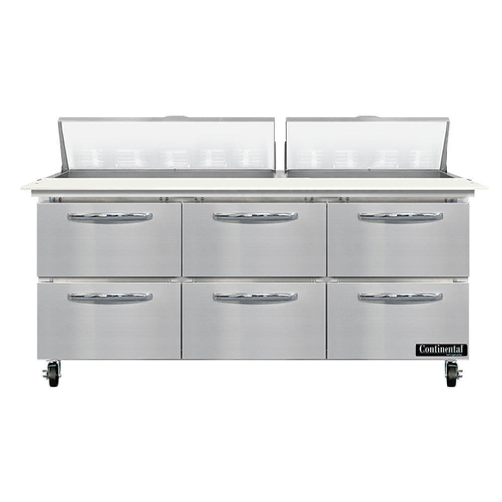 Continental Refrigerator SW72N18C-D Sandwich Unit 72"W 20.6 Cu Ft Capacity