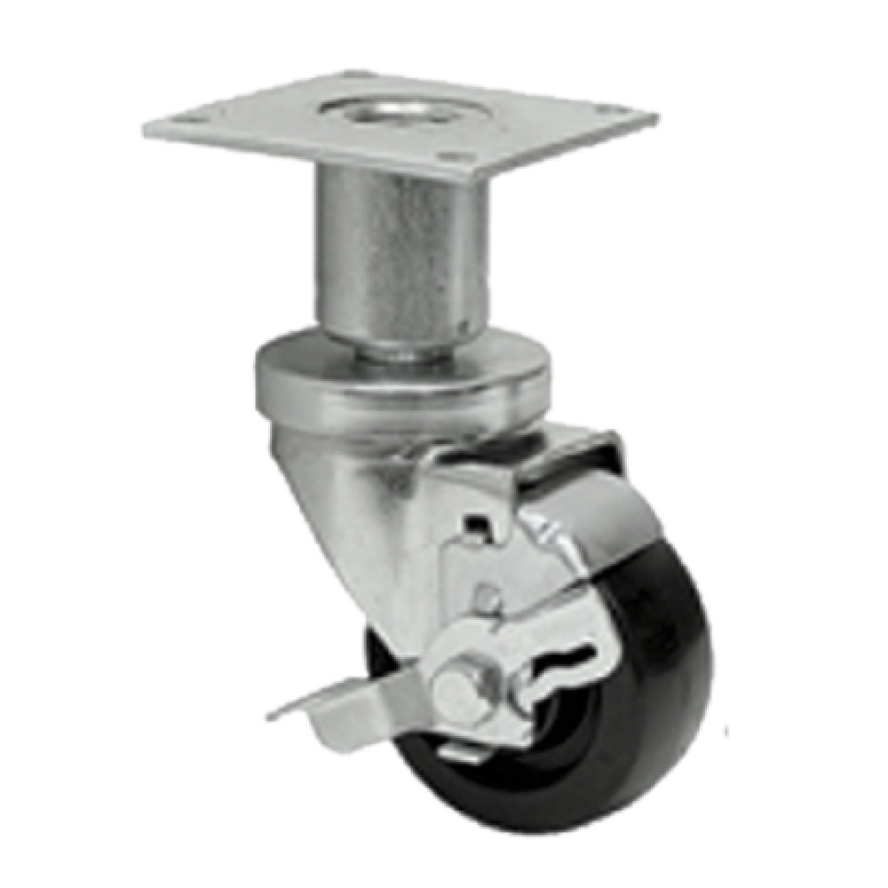 Klinger's Trading 3-ADJ-FLAT-BR Swivel Casters With Brake 3" X 1-1/4" Plastic