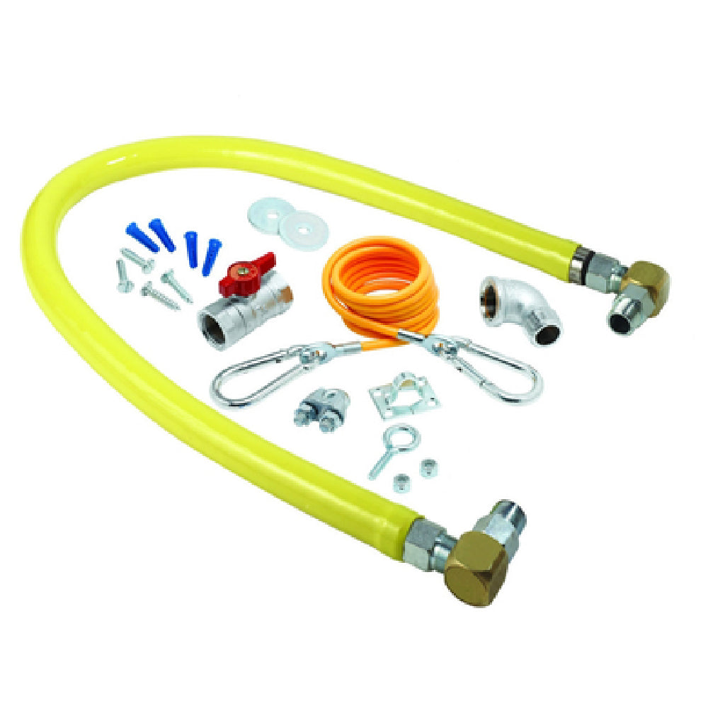 T&S Brass HG-2C-24SK - Safe-T-Link Gas Connector Kit, 1/2" Connection, 24" Hose