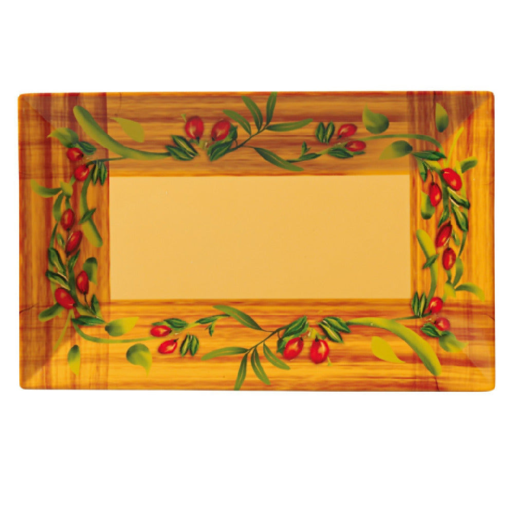 Yanco OL-214 Olive Plate 14"L X 8"W Rectangular