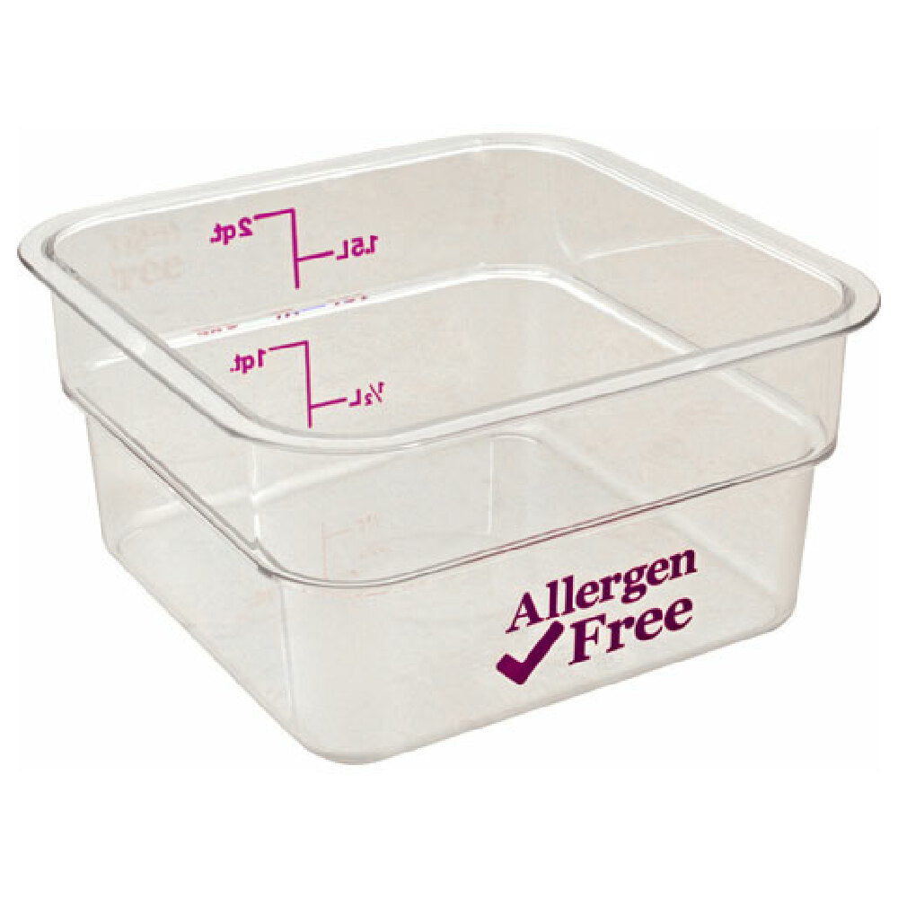 Cambro CAM2SFSCW441 2 Qt Camsquare Container Allergen Free Storage