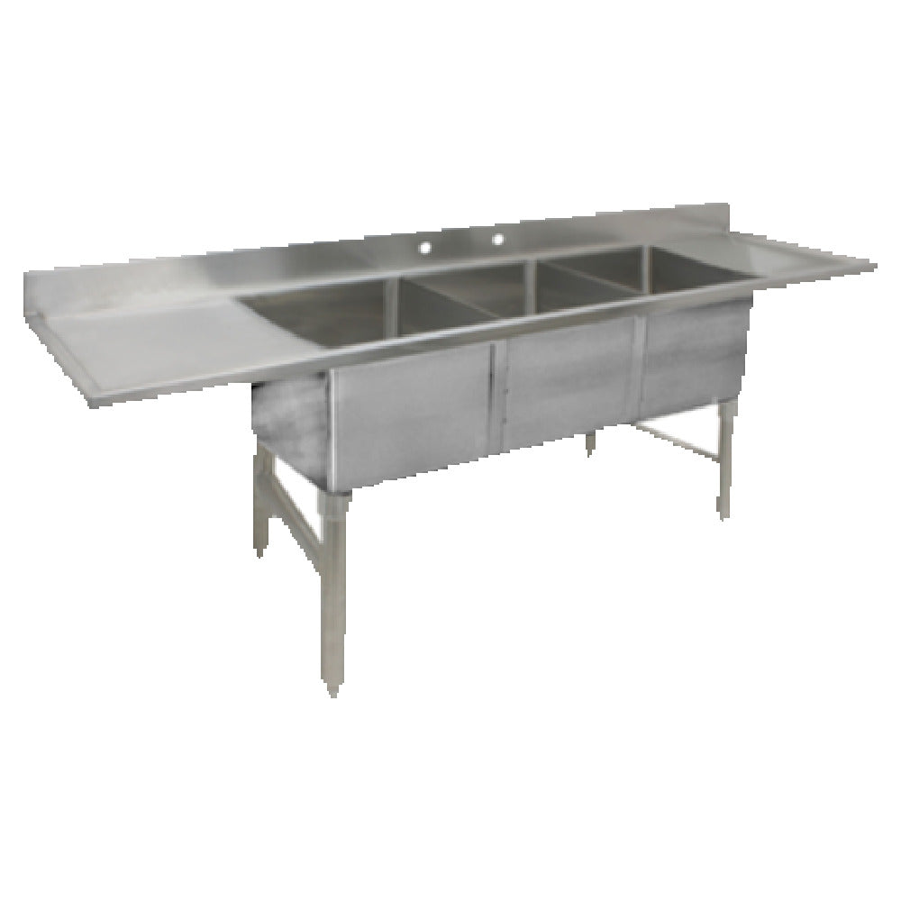 GSW USA SE10143DB5 Underbar Sink Three Compartment 59-5/8"W X 18-5/6"D X 33"H