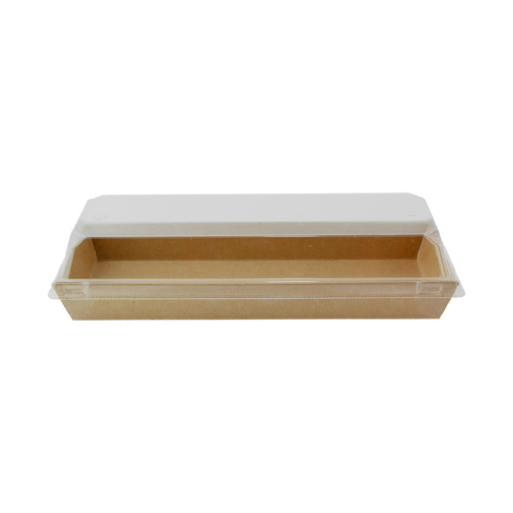 PacknWood 210SUPAP215K - Sushi Box With PET Lid, 14oz., Base: 8.5"W X 3"D X 1"H