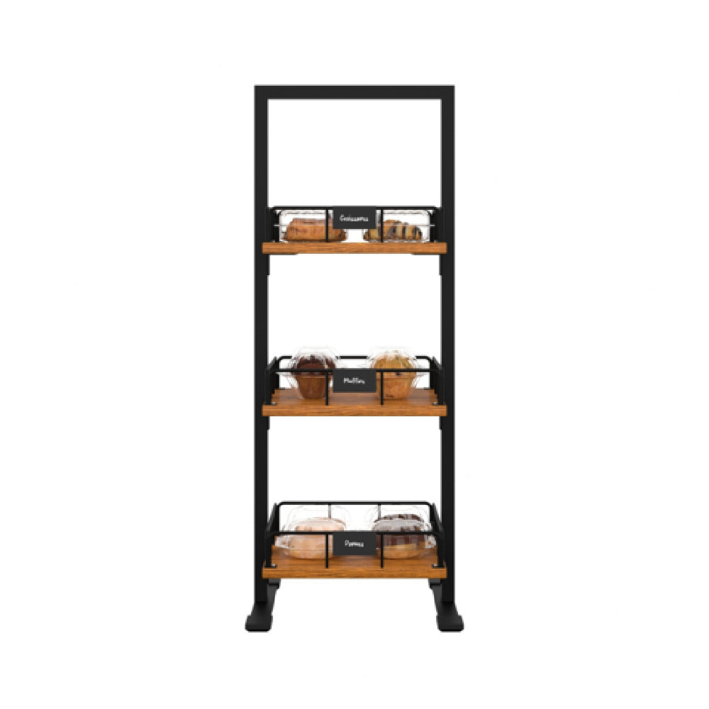 Koolmore KM-SDW-3SOP - Wooden Vertical Display Case, 12"W X 12"D X 31"H, (3) Eucalyptus-wood Shelves With Guard Rails