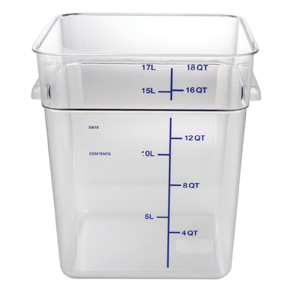Hubert 11835 - HUBERT® 18 Qt Clear Plastic Storage Container - 11"L X 11"W X 12 1/2"D