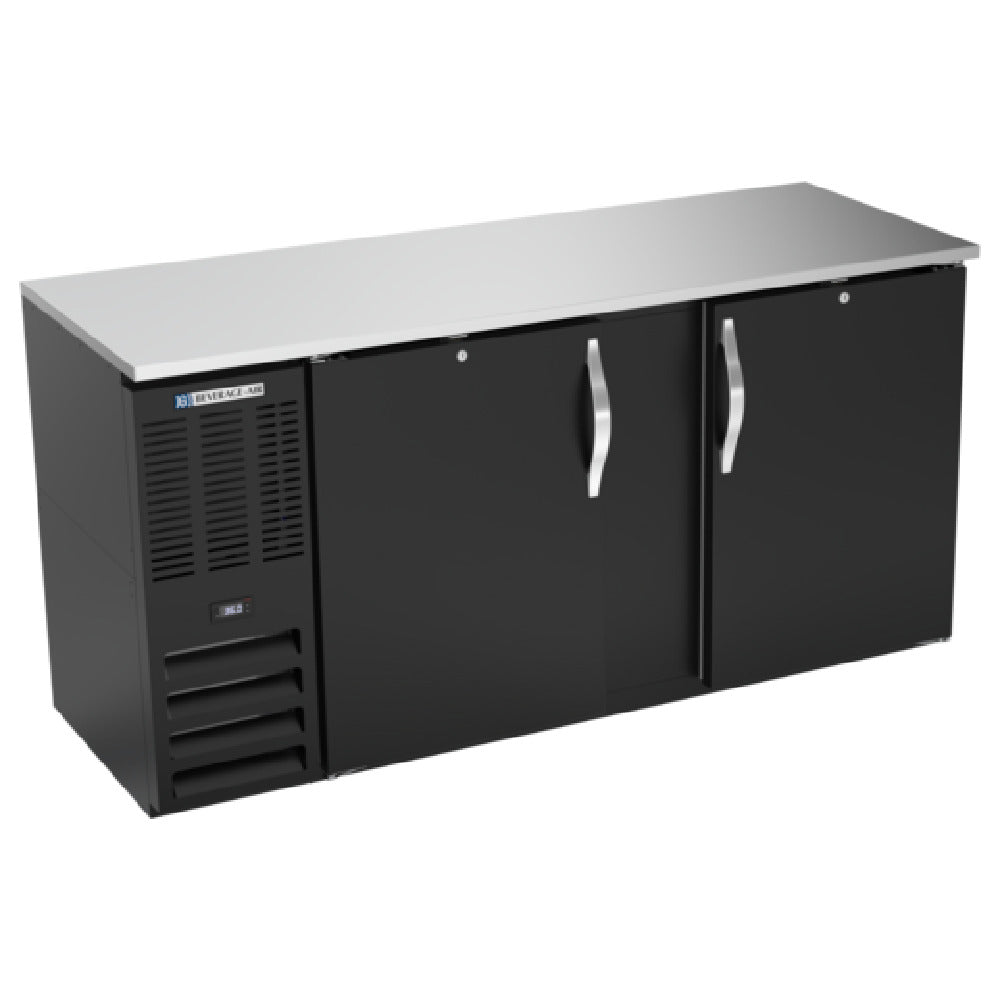 Beverage Air BBN68HC-B - Refrigerated Back Bar Storage Cabinet, Two-section, 68"W X 26-3/8"D X 34"H
