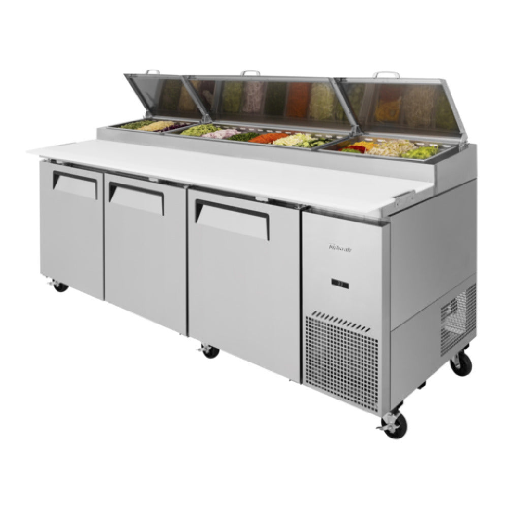 Turbo Air TPR-93SD-N Super Deluxe Pizza Prep Table Three-section 31.0 Cu. Ft.