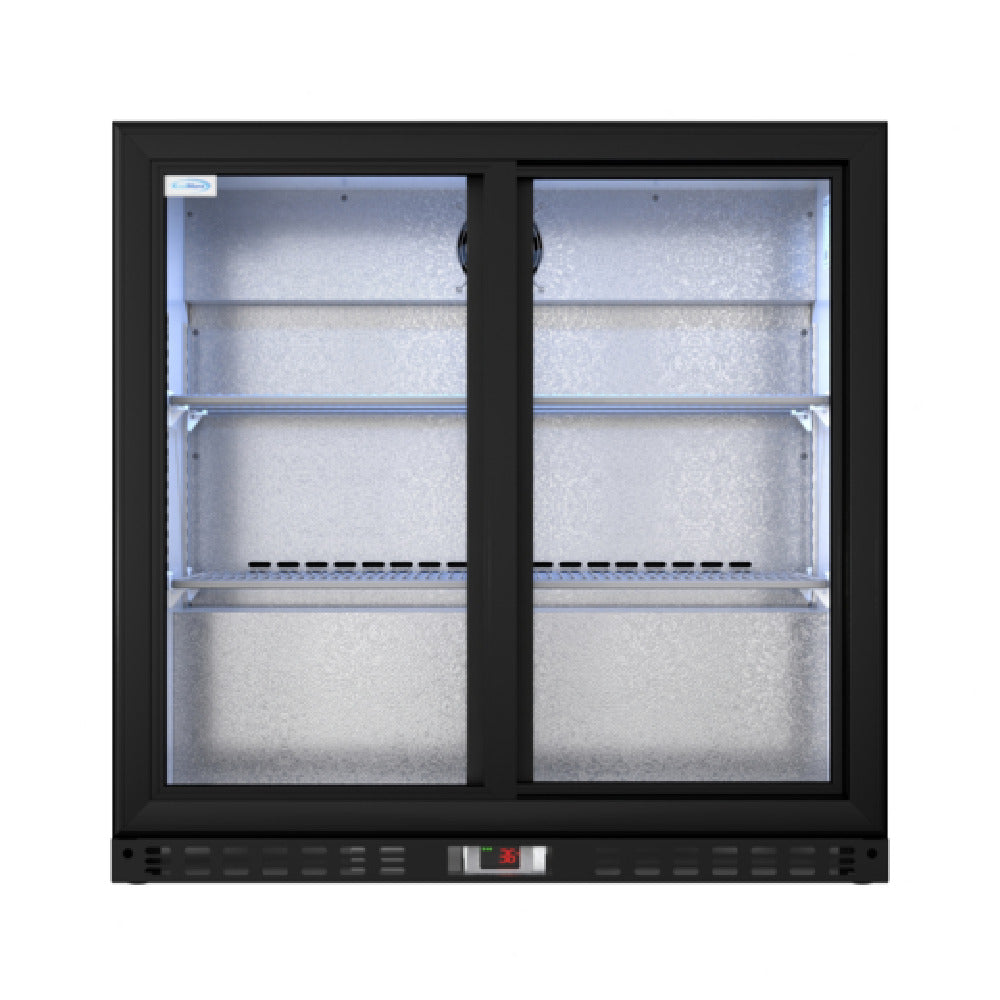 Koolmore BC-2DSL-BK - Back Bar Refrigerator, Two-section, 35-2/5"W X 20-1/2"D X 35-2/5"H
