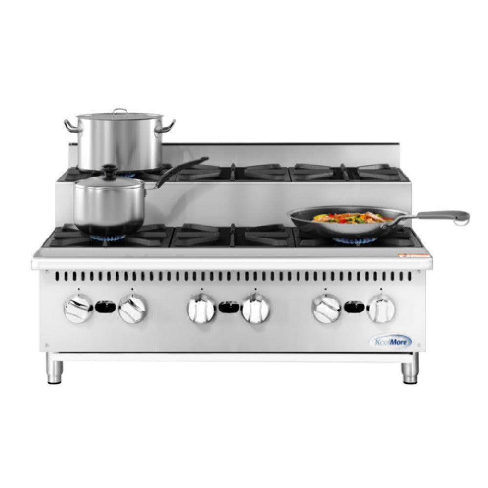 Koolmore KM-CRSU-36 Commercial Step-Up Range 36"W (6) 26000 BTU Burners