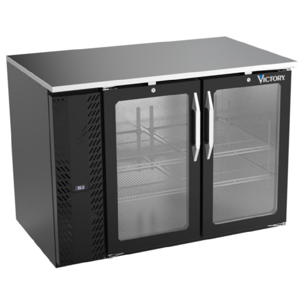 Victory VBB48HC-G-B - Back Bar Refrigerator, Two-section, 48"W X 29-11/16”D X 34"H