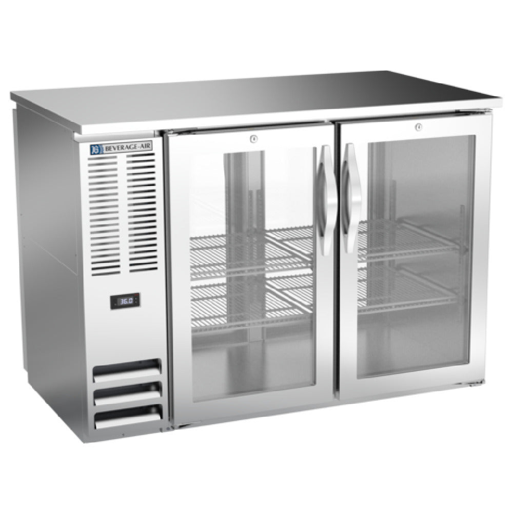 Beverage Air BBN48HC-FG-PT-S - Refrigerated Pass-Thru Back Bar Open Food Rated Refrigerator