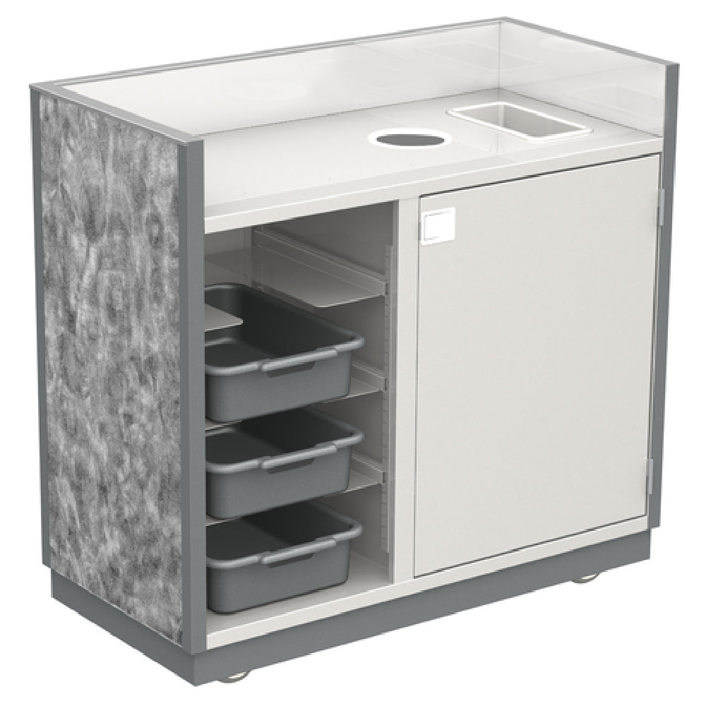 Geneva 98412 Mobile Bussing Station 49"W X 28"D X 46-1/4"H Liquid And Solid Waste Storage