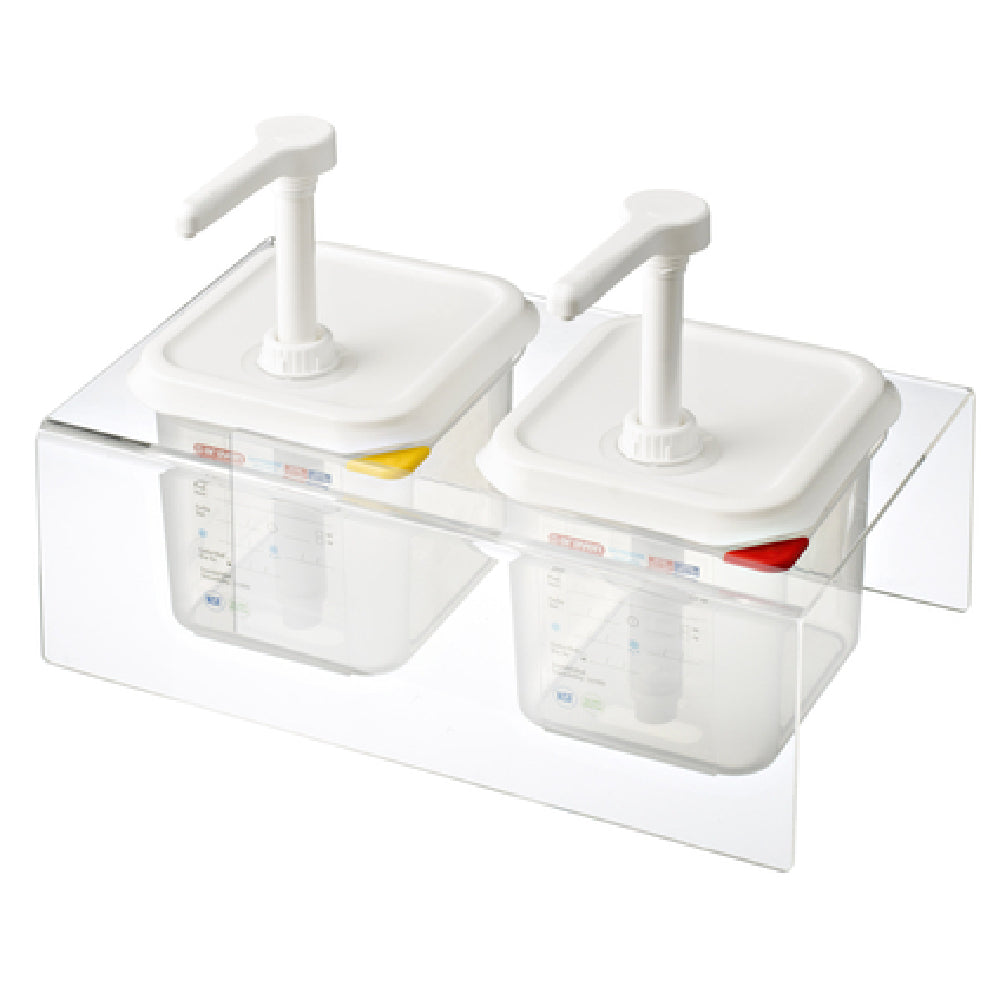 Carlisle 01361 Araven Sauce Dispenser Set (2) 1/6 GN 2.1 Qt. Containers 15" X 8-7/8" X 7-5/8"