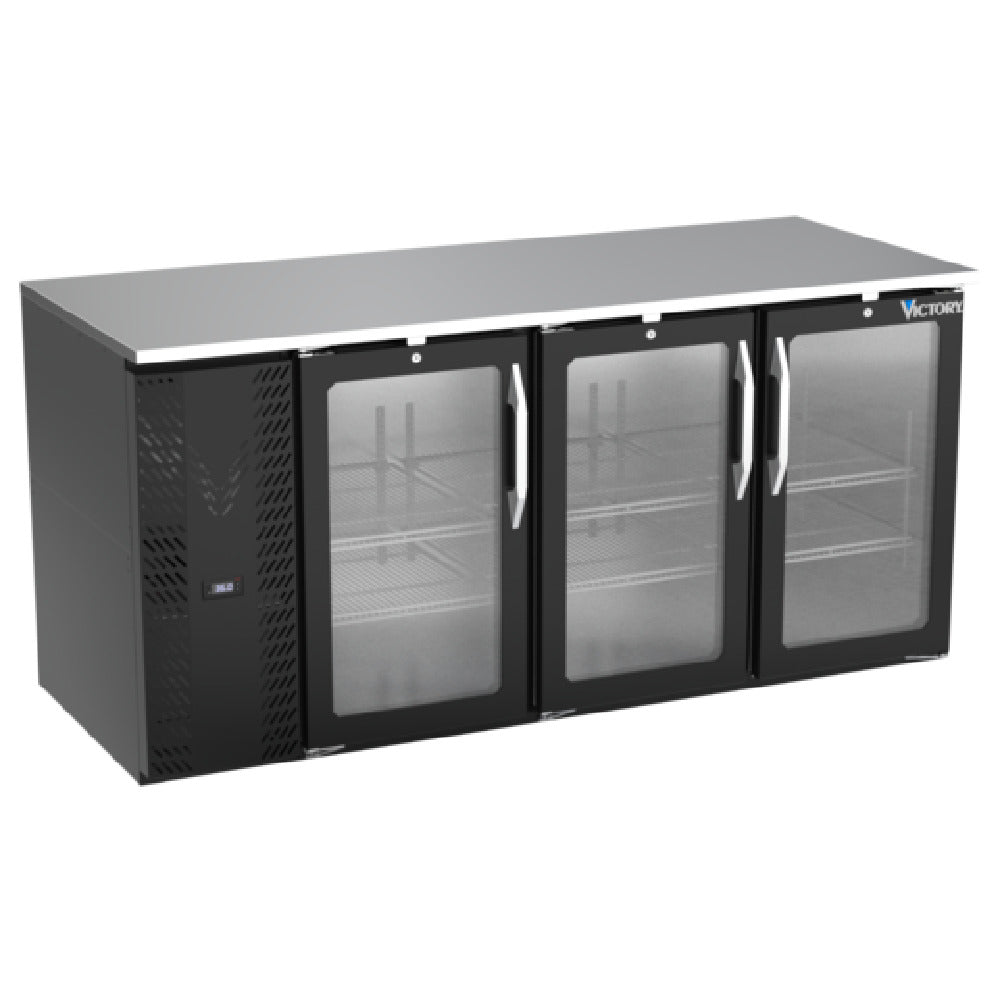 Victory VBB72HC-FG-B - Back Bar Refrigerator, Food Rated, Three-section