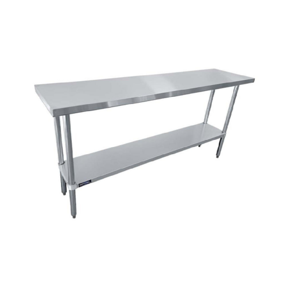 Sapphire Manufacturing SMTE-1472G Worktable 72"W X 14"D X 35"H 18/430 Stainless Steel Flat Top