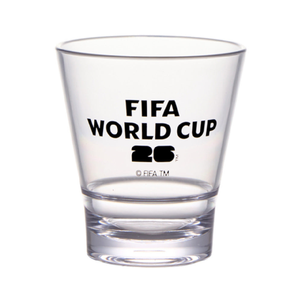 GET Enterprises S-9-FIFA26-LOGOBW FIFA Stackable Glass 9 Oz (9.8 Oz Rim-Full) 3.3" Dia X 3.7" H.