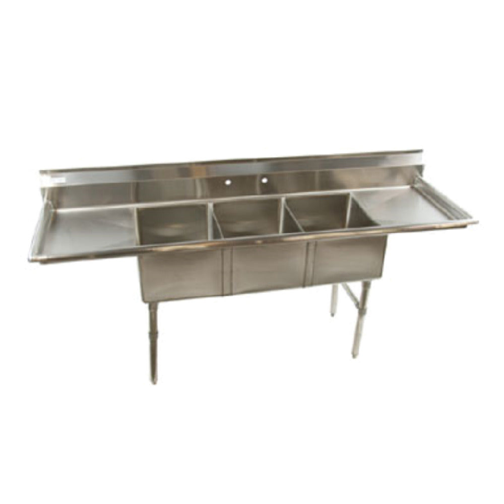 Klinger's Trading ECS32D1818 Economy Sink Three Compartment 84"W X 25-1/2"D X 41"h