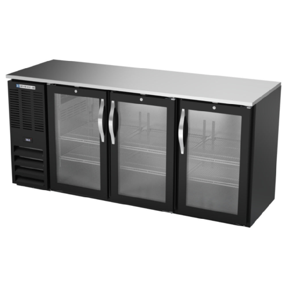 Beverage Air BBN72HC-FG-B - Refrigerated Food Rated Back Bar Storage Cabinet, Three-section