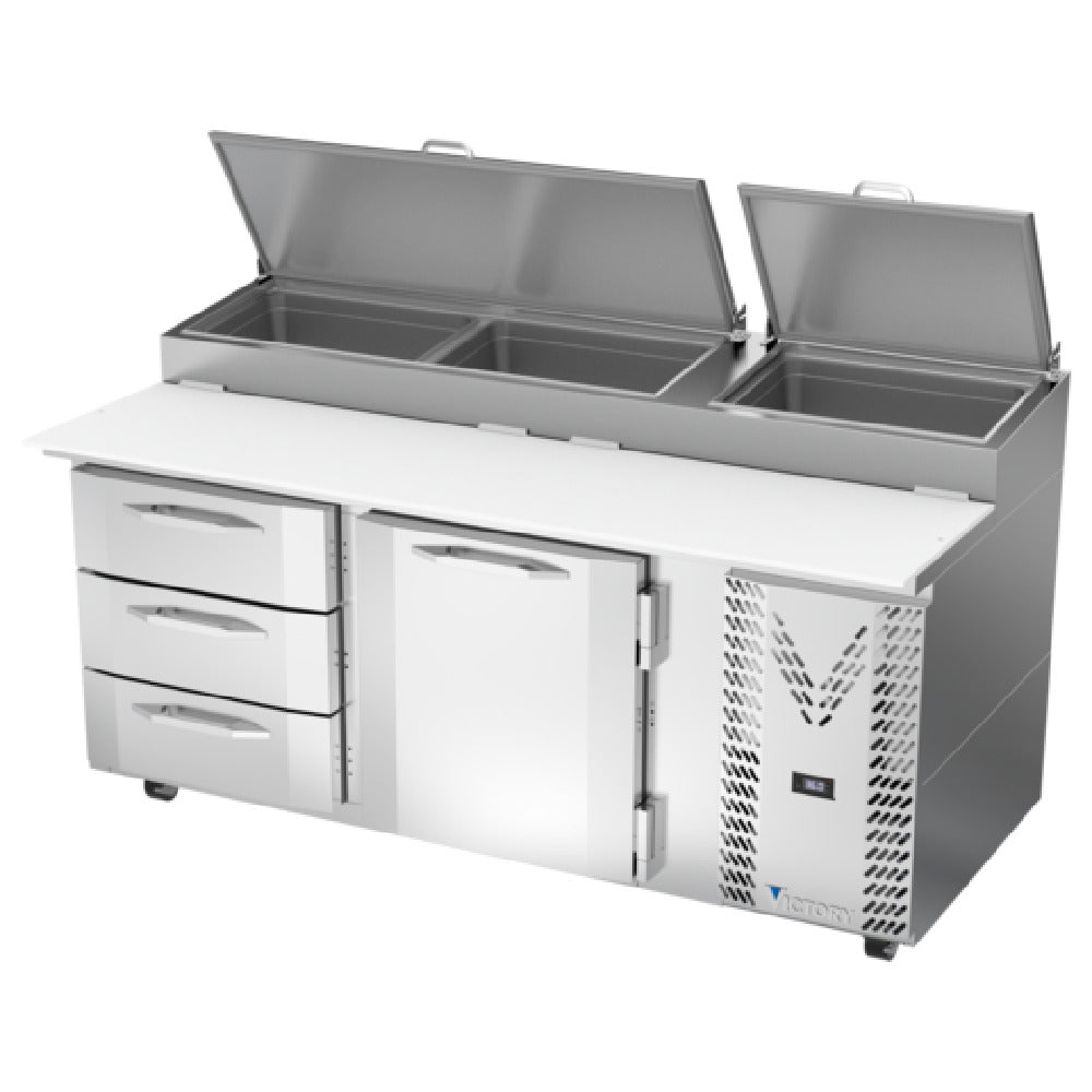 Victory VPPD72HC-3 - Pizza Prep Table, Powered By V-Core™, Two-section
