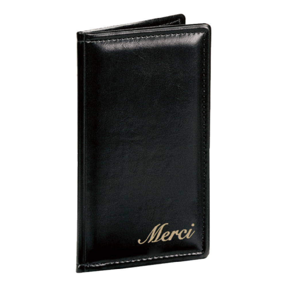 Risch 5000P BLACK MERCI Padded Vinyl Check Presenter In Black 5" X 9" Stitched Edges