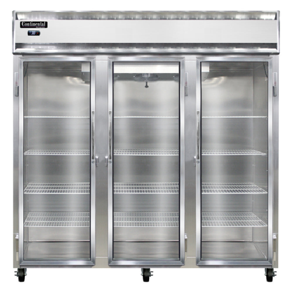 Continental Refrigerator 3RNGD Refrigerator Reach-in Display Three-section