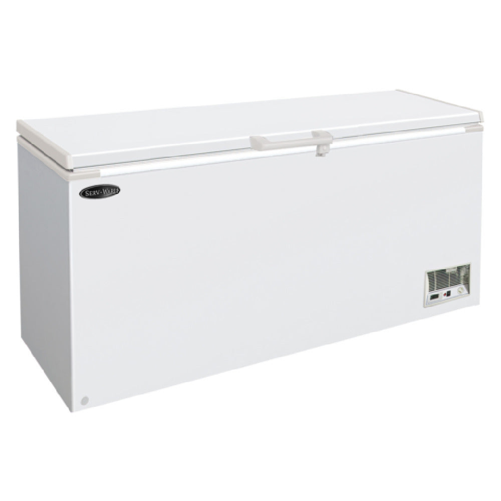 Serv-Ware SWCF-21 - Serv-Ware - Refrigeration - 21.2 Cubic Ft Chest Freezer White - 78.54" W X 28.94" D X 35.77" H - Temperature Display - Door Lid Light - Easy Access Drain Located On Front - Strong And Durable Well Placed Handle - Internal Round Edge Design For Easy Cleaning - Balanced Hinge Door Design To Hold From 35° To 70° Angles - Quick To Reach Freezing Temp - Quiet Running Design - Comes With Locking Lid