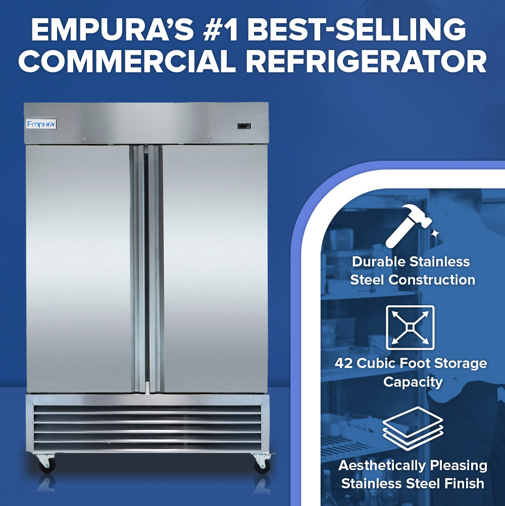 Empura Refrigeration E-KB54R Reach-In Refrigerator 53.9"W X 32.7"D X 82.3"H 41.6 Cu. Ft. Capacity